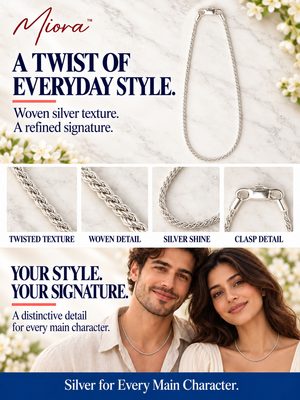 MIORA 925 Sterling Silver Double Rope Chain