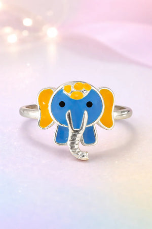 MIORA 925 Sterling Silver Elephant Enamel Ring