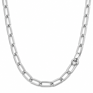 MIORA 925 Sterling Silver Elongated Link Chain