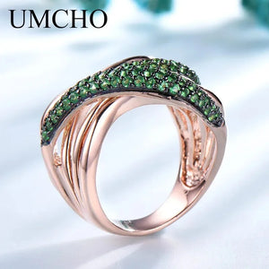 MIORA 925 Sterling Silver Emerald-Wave Zirconia Ring