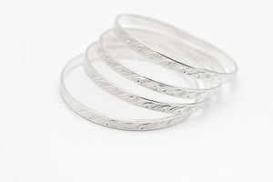 MIORA 925 Sterling Silver Engraved Set Bangle