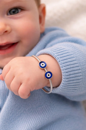 MIORA 925 Sterling Silver Evil Eye Kada