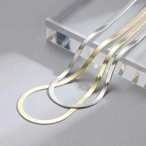 MIORA 925 Sterling Silver Flat Snake Chain