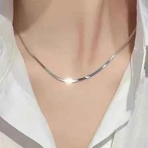 MIORA 925 Sterling Silver Flat Snake Chain