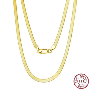 MIORA 925 Sterling Silver Flat Snake Chain