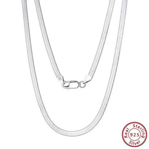 MIORA 925 Sterling Silver Flat Snake Chain