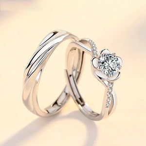 MIORA 925 Sterling Silver Floral-Couple Zirconia Ring - image 4