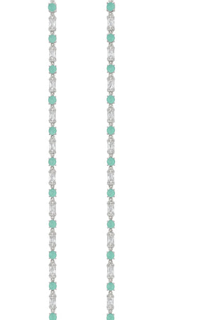 MIORA 925 Sterling Silver Green-Mint Zirconia Anklet - image 3