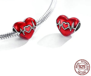 MIORA 925 Sterling Silver Heartbeat Bead