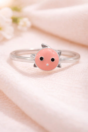 MIORA 925 Sterling Silver Kitty Face Ring