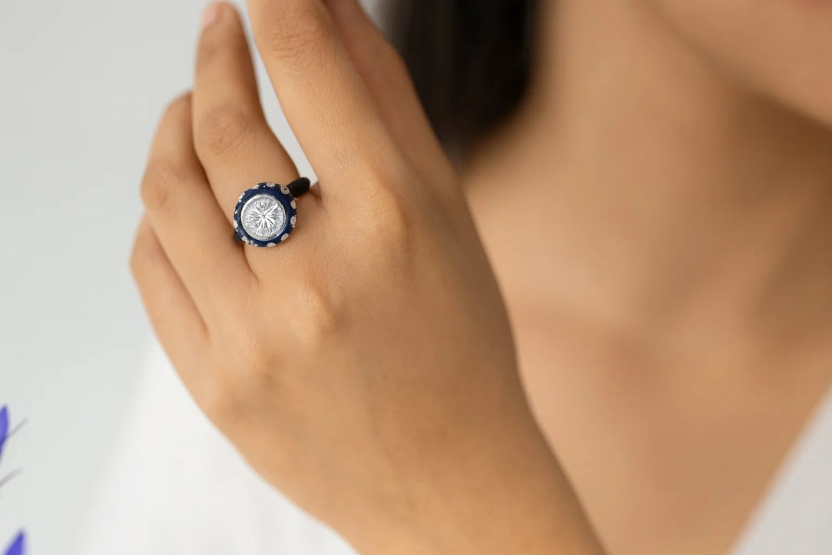 MIORA 925 Sterling Silver Midnight-Halo Zirconia Ring - image 2