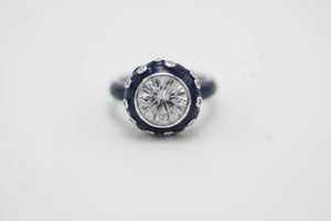 MIORA 925 Sterling Silver Midnight-Halo Zirconia Ring - image 3