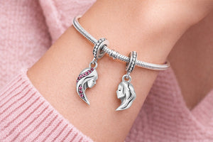MIORA 925 Sterling Silver Mother-Daughter Zirconia Bead