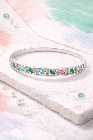 MIORA 925 Sterling Silver Multi-Colour Marquise Bangle - main image