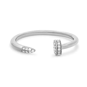 MIORA 925 Sterling Silver Open-Geometric Zirconia Ring - image 4