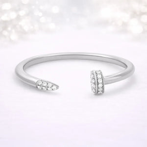 MIORA 925 Sterling Silver Open-Geometric Zirconia Ring - image 5