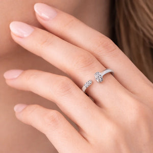 MIORA 925 Sterling Silver Open-Geometric Zirconia Ring - image 6