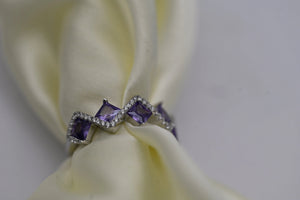 MIORA 925 Sterling Silver Princess-Cut-Chevron Zirconia Ring - image 6