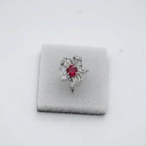 MIORA 925 Sterling Silver Ruby-Flower Zirconia Ring - image 3
