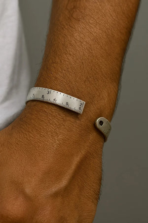 MIORA 925 Sterling Silver Ruler-Design Open Bracelet
