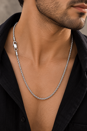 MIORA 925 Sterling Silver Spiral Rope Chain