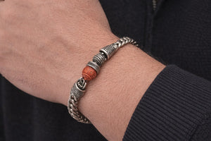 MIORA 925 Sterling Silver Tribal-Beaded Rudraksha Bracelet