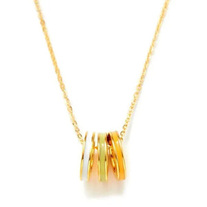 MIORA 925 Sterling Silver Triple Ring Necklace