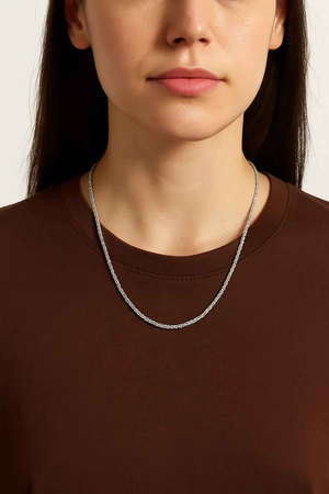 MIORA 925 Sterling Silver Twisted Rope Chain