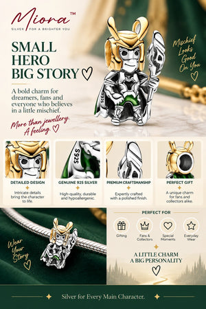 MIORA 925 Sterling Silver Warrior Bead