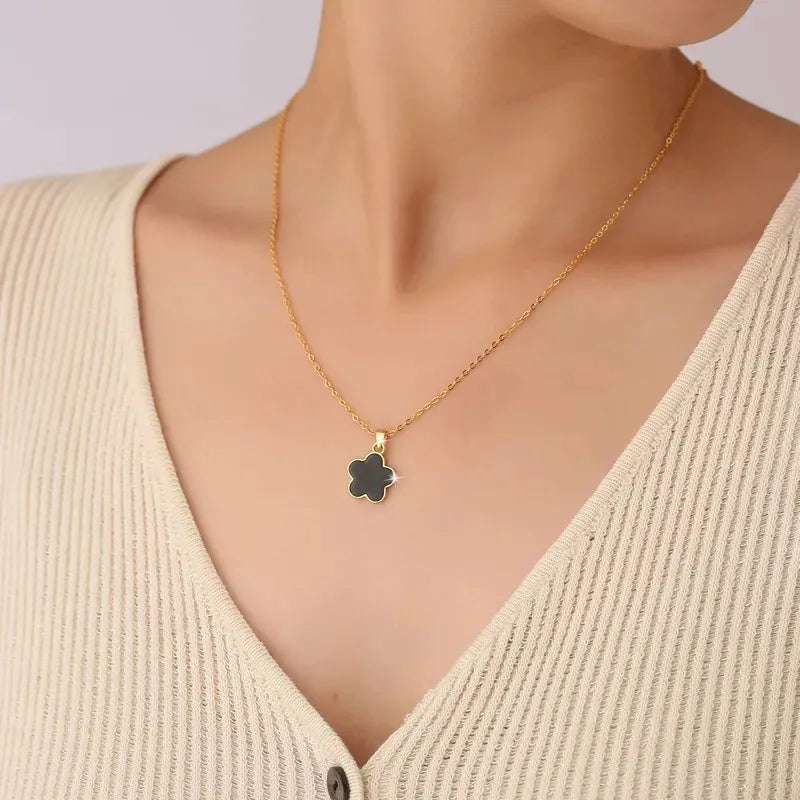 Black Clover Gold Plated Necklace