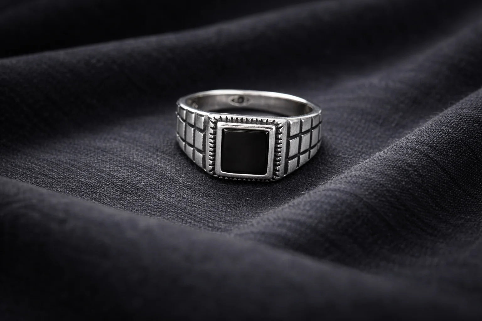 Stone Square Signet Ring