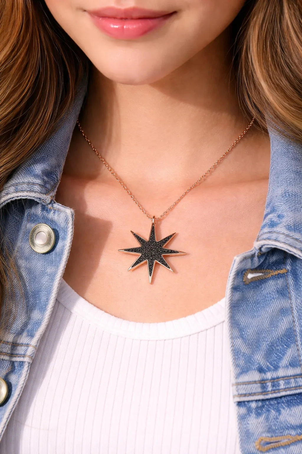 Black Starburst Necklace