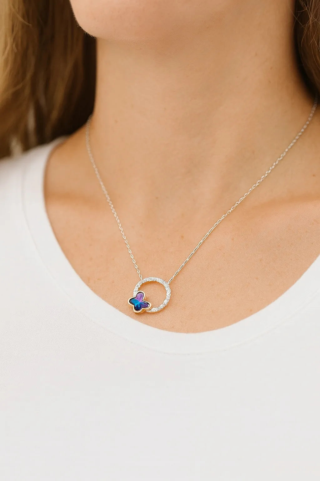 Butterfly Circle Necklace