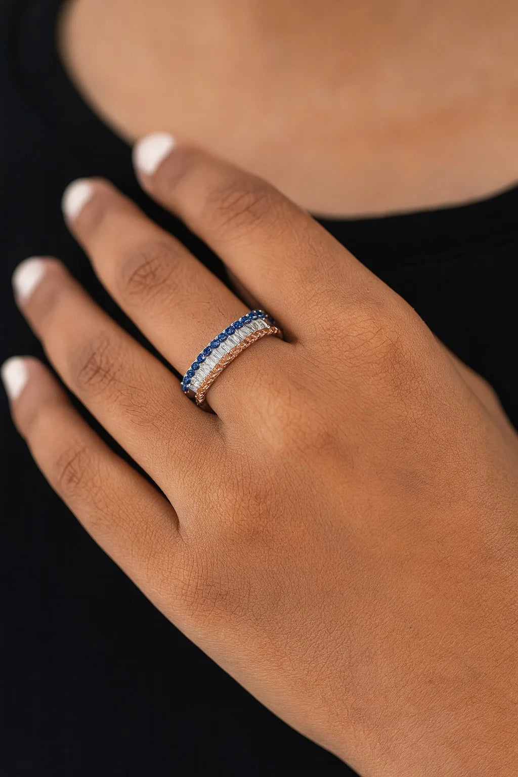 Dual-Tone Sapphire & Citrine Band Ring