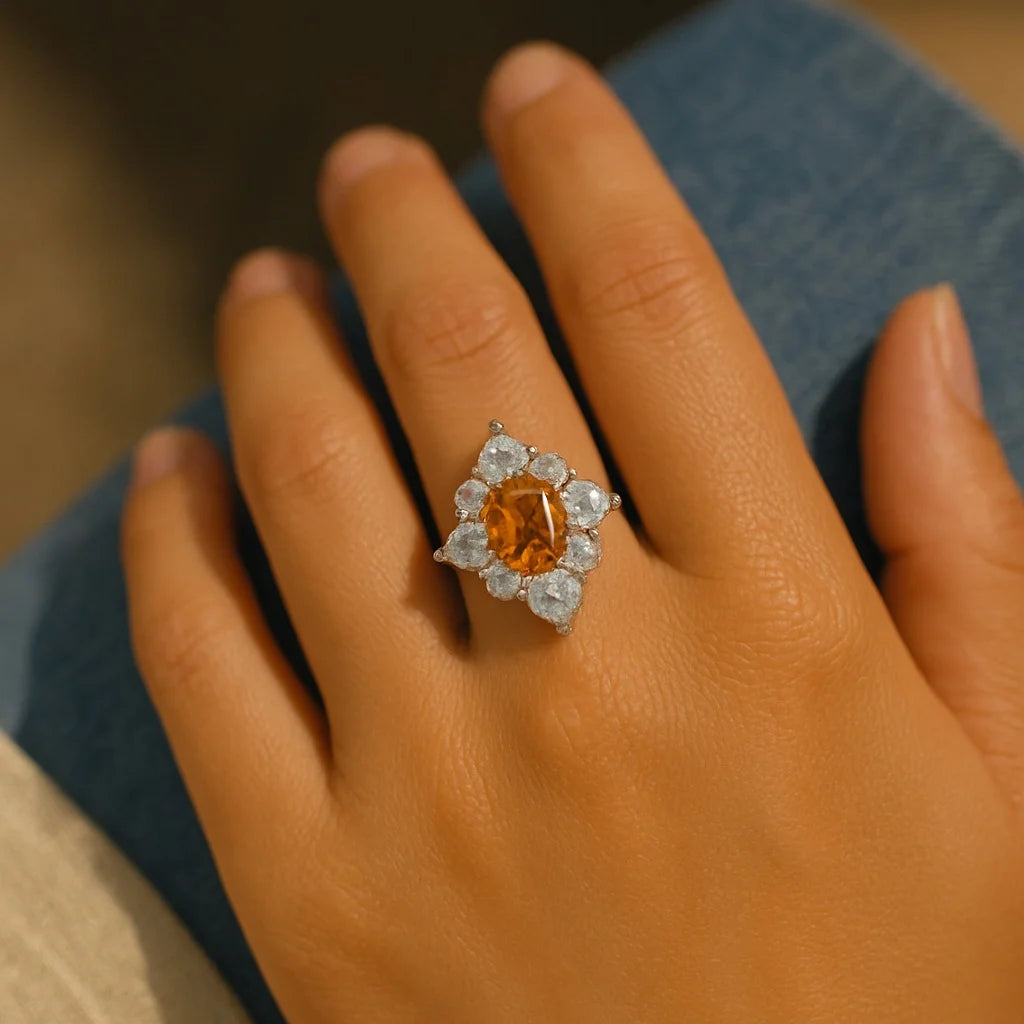 Fiery Citrine Radiance Ring