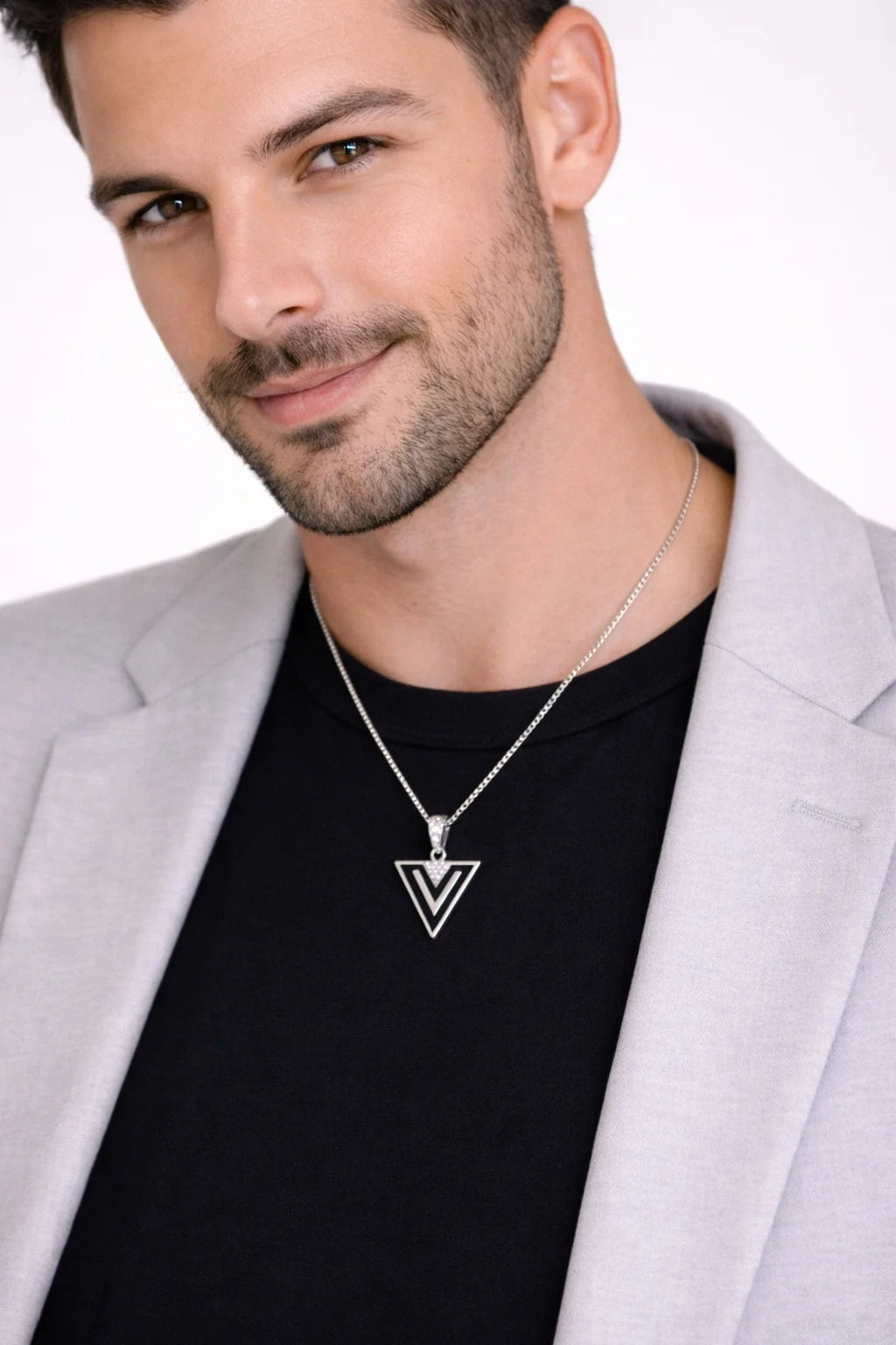 Geometric V-Triangle Pendant