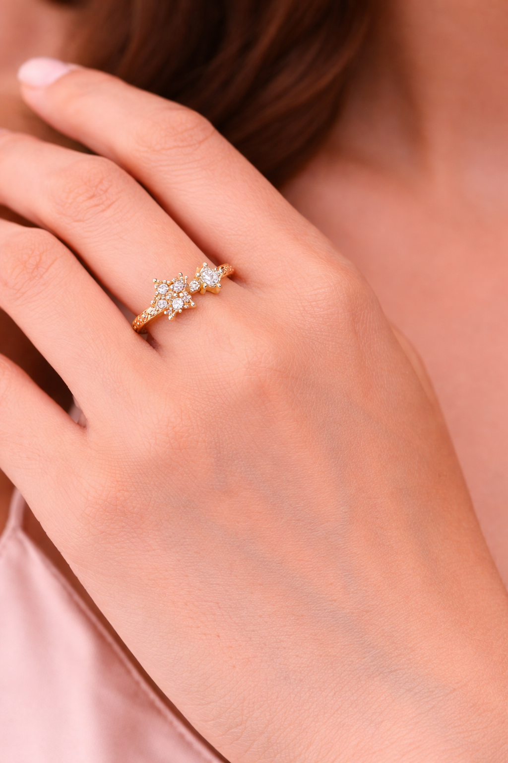 Gold Plated Star Charm Ring