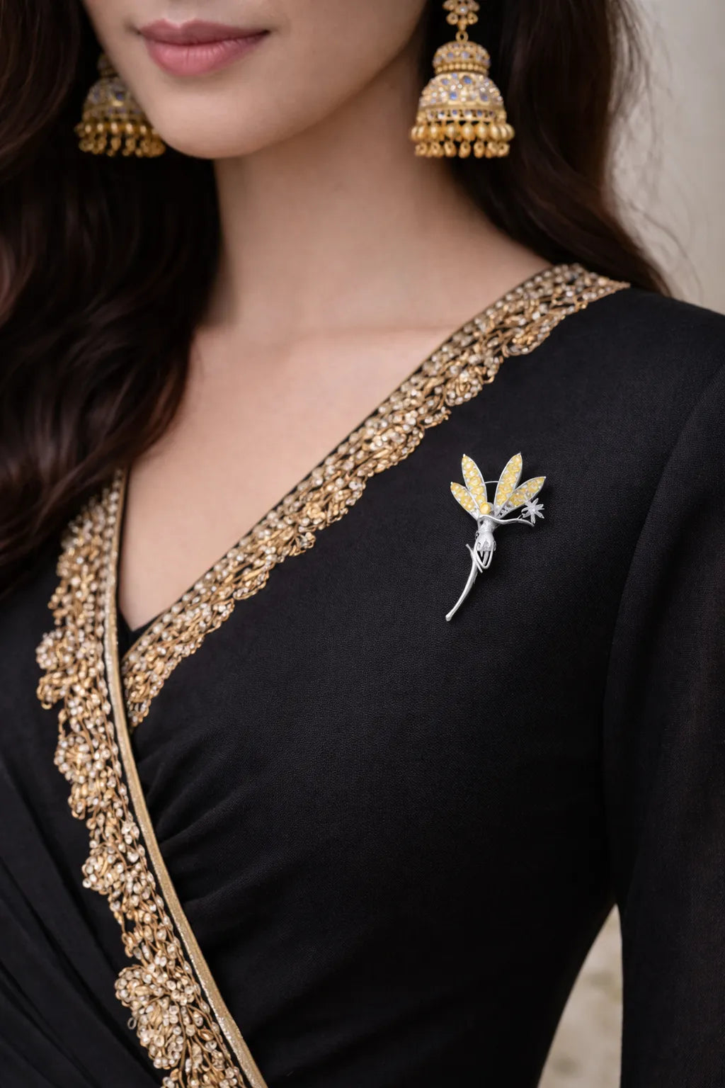 Golden Wing Fairy Brooch