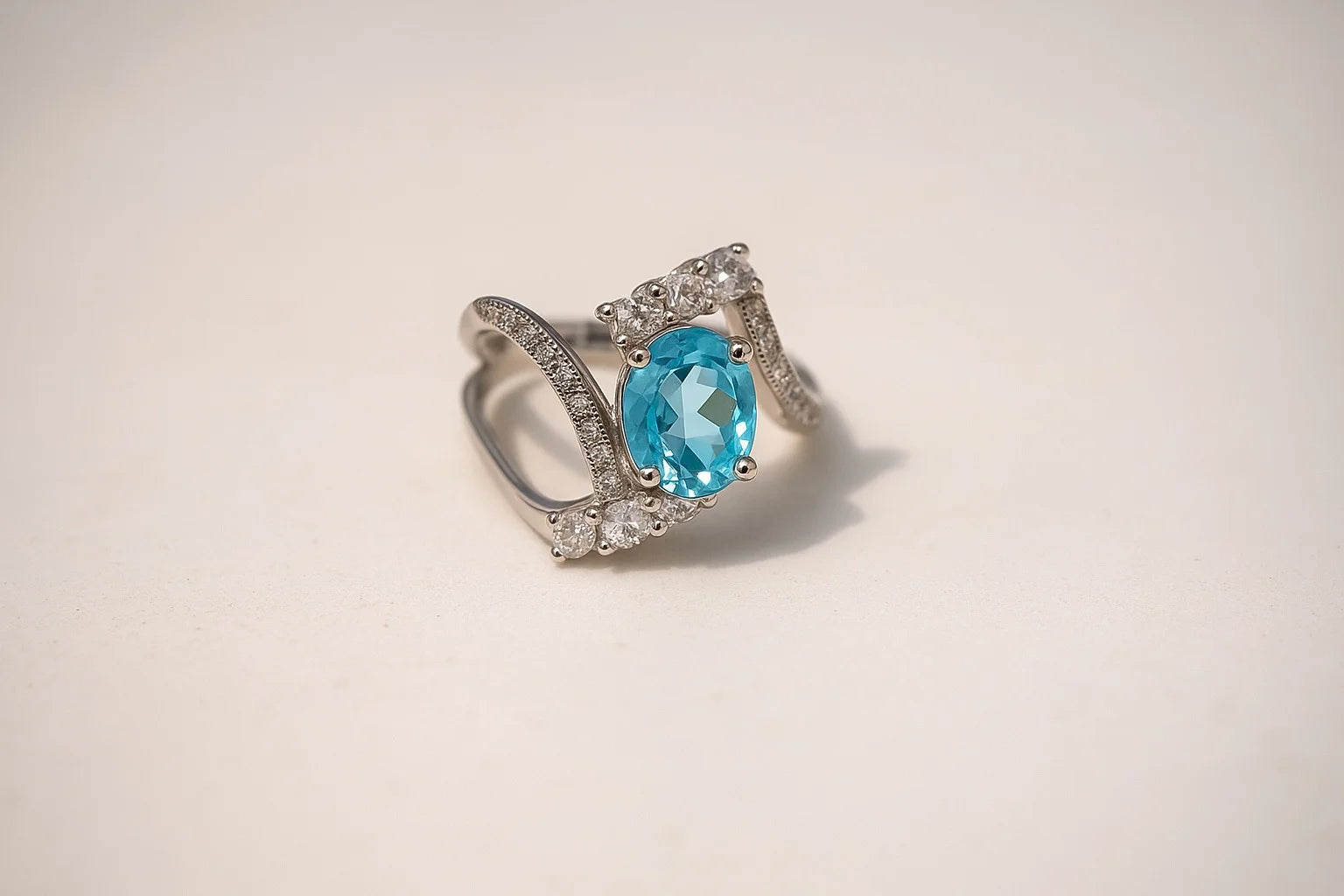 Ocean Blue Halo Ring