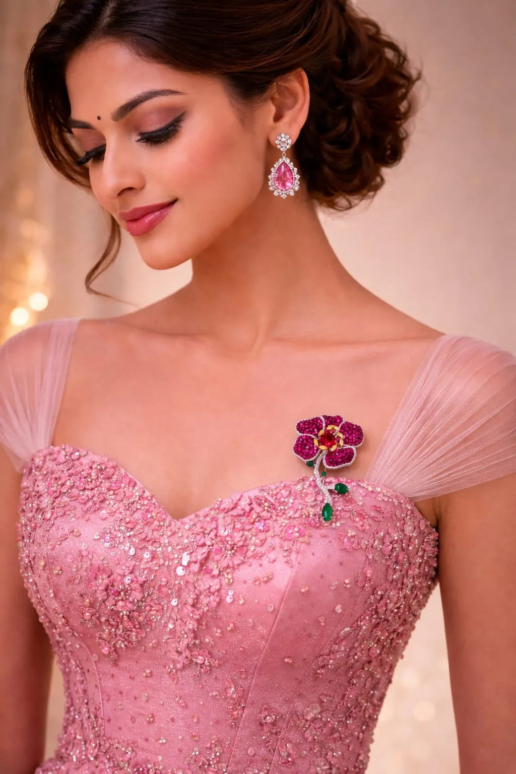Red Rose Brooch