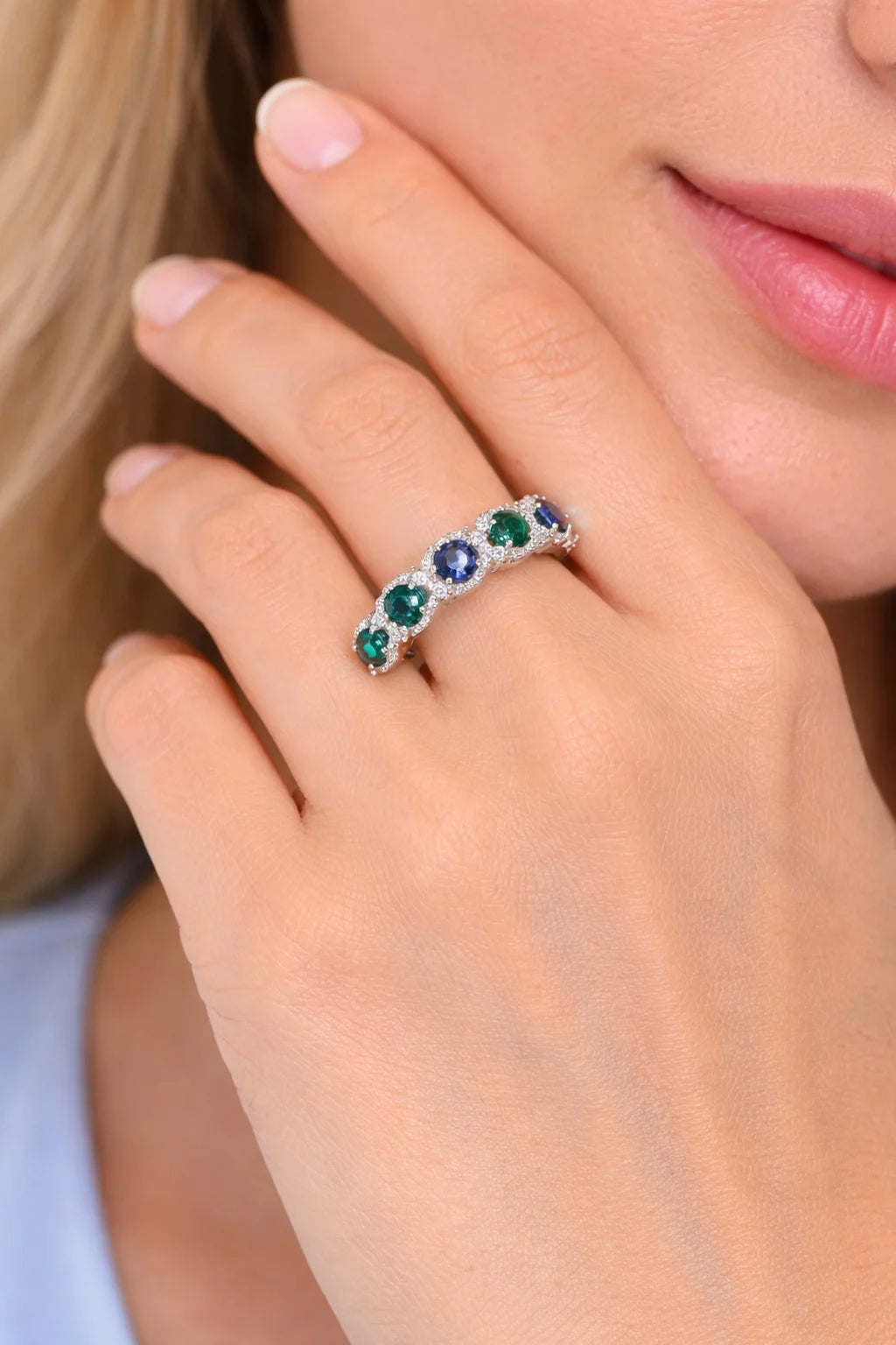 Sapphire & Emerald Eternity Ring