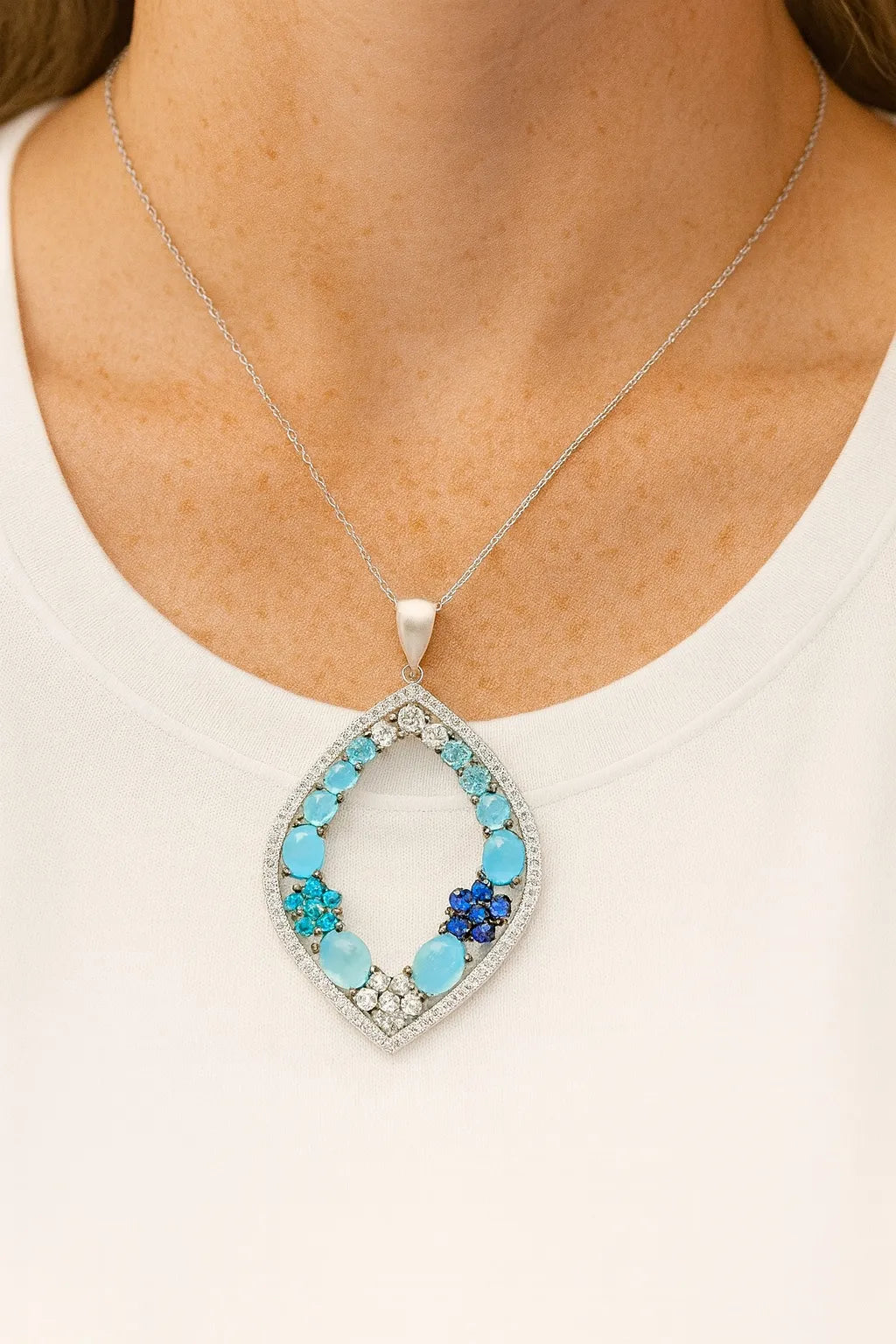 Sky Blue Gemstone Necklace