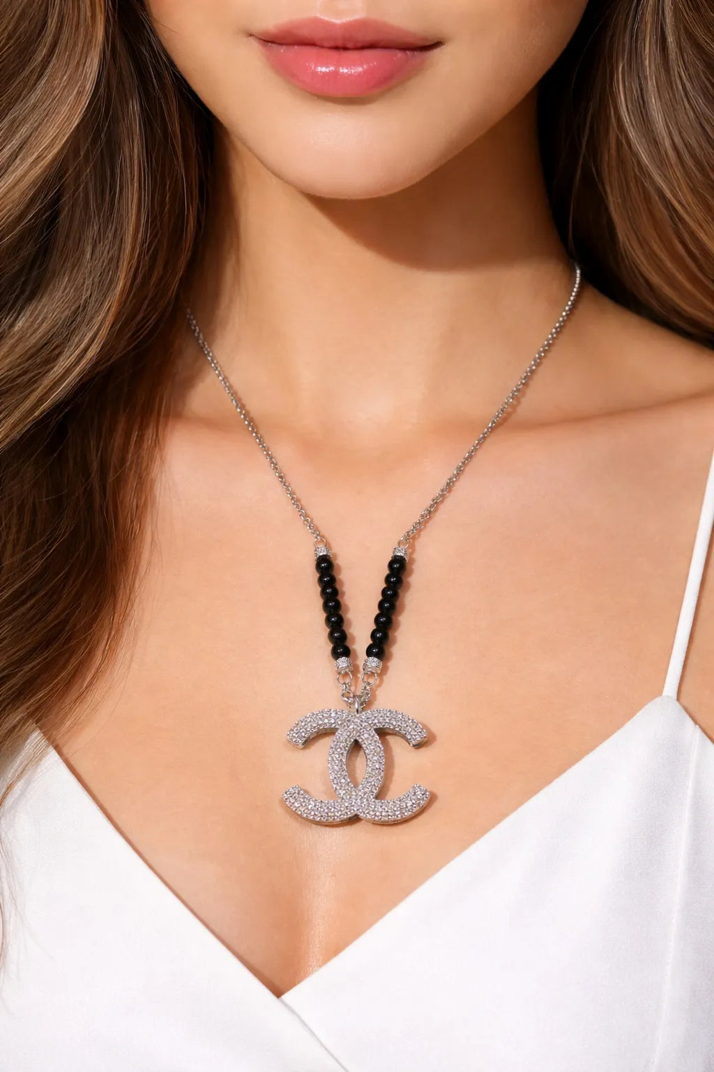 Sparkle Double Curve Necklace