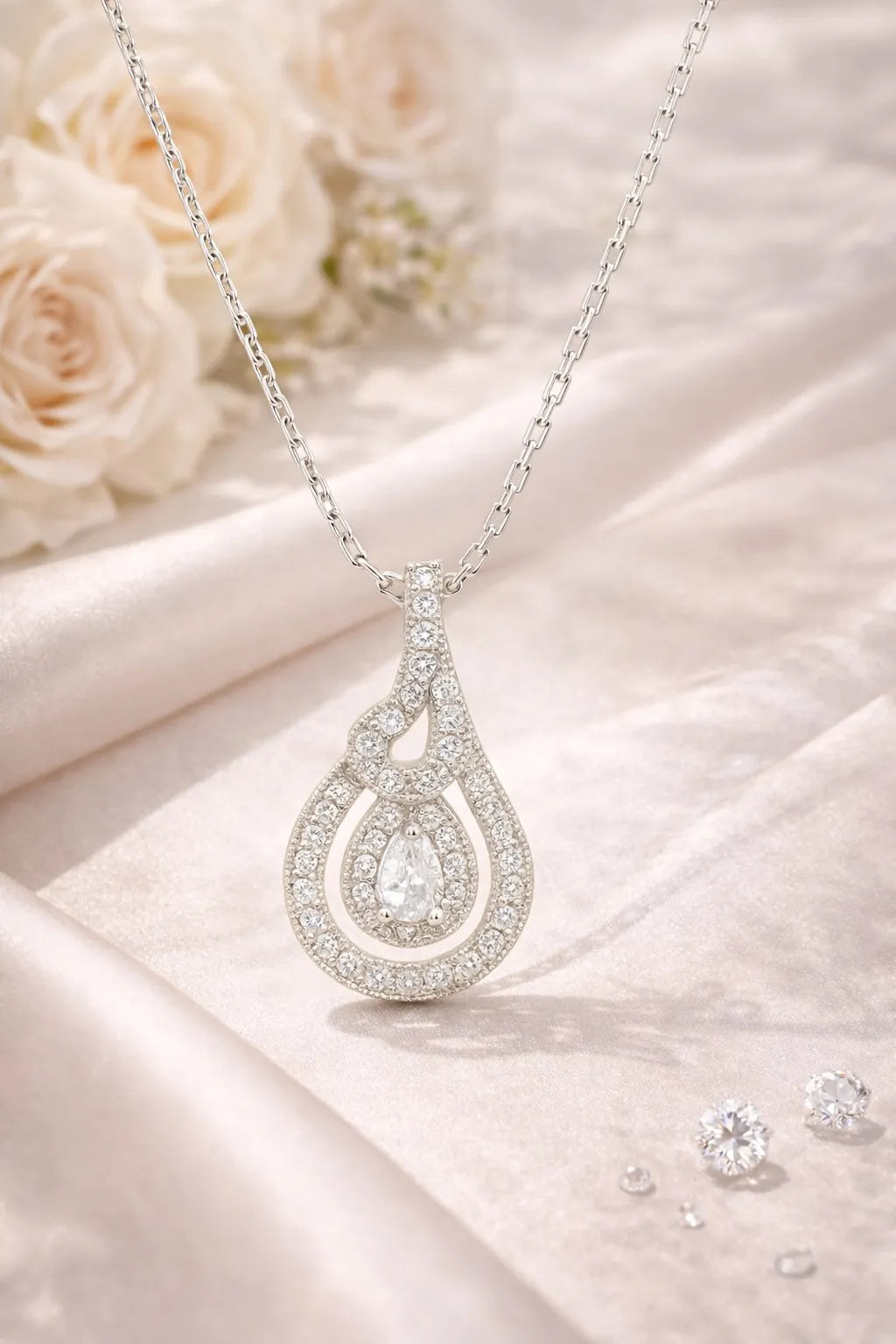 Teardrop Halo Necklace