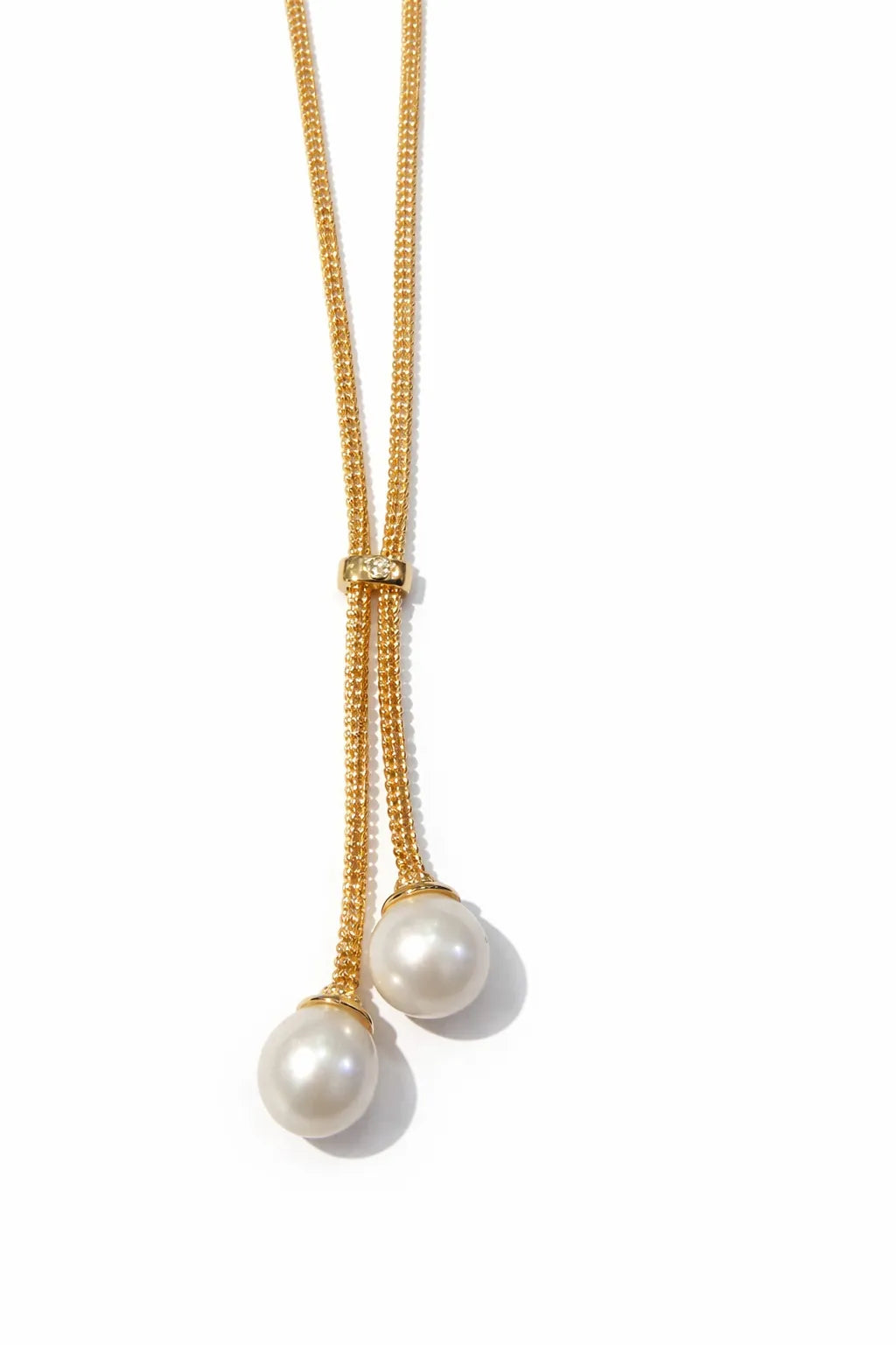 Twin Pearl Drop Necklace