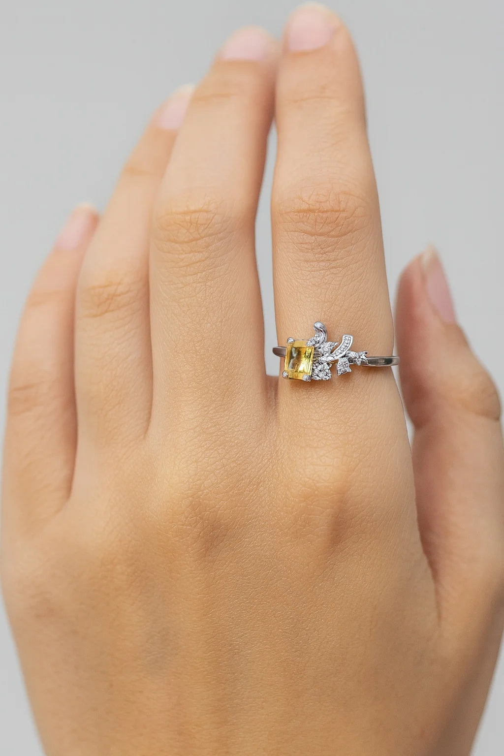 Yellow Cushion-Cut Ring