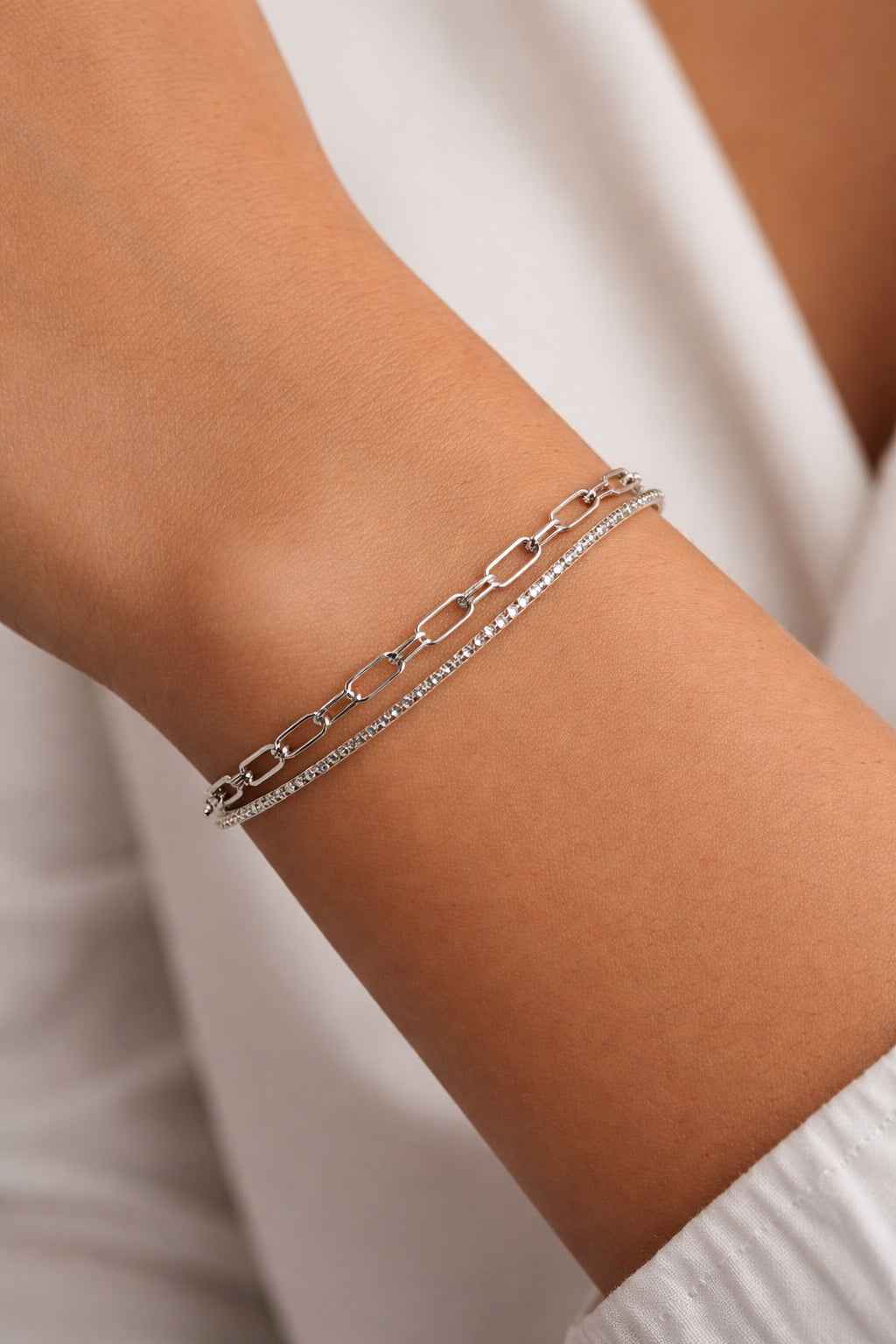 Paperclip Link Chain Bracelet Silver