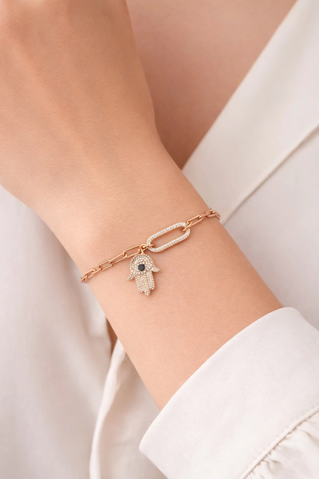 Paperclip Hamsa Bracelet