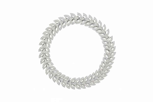 Leaf Pattern Tennis Bracelet