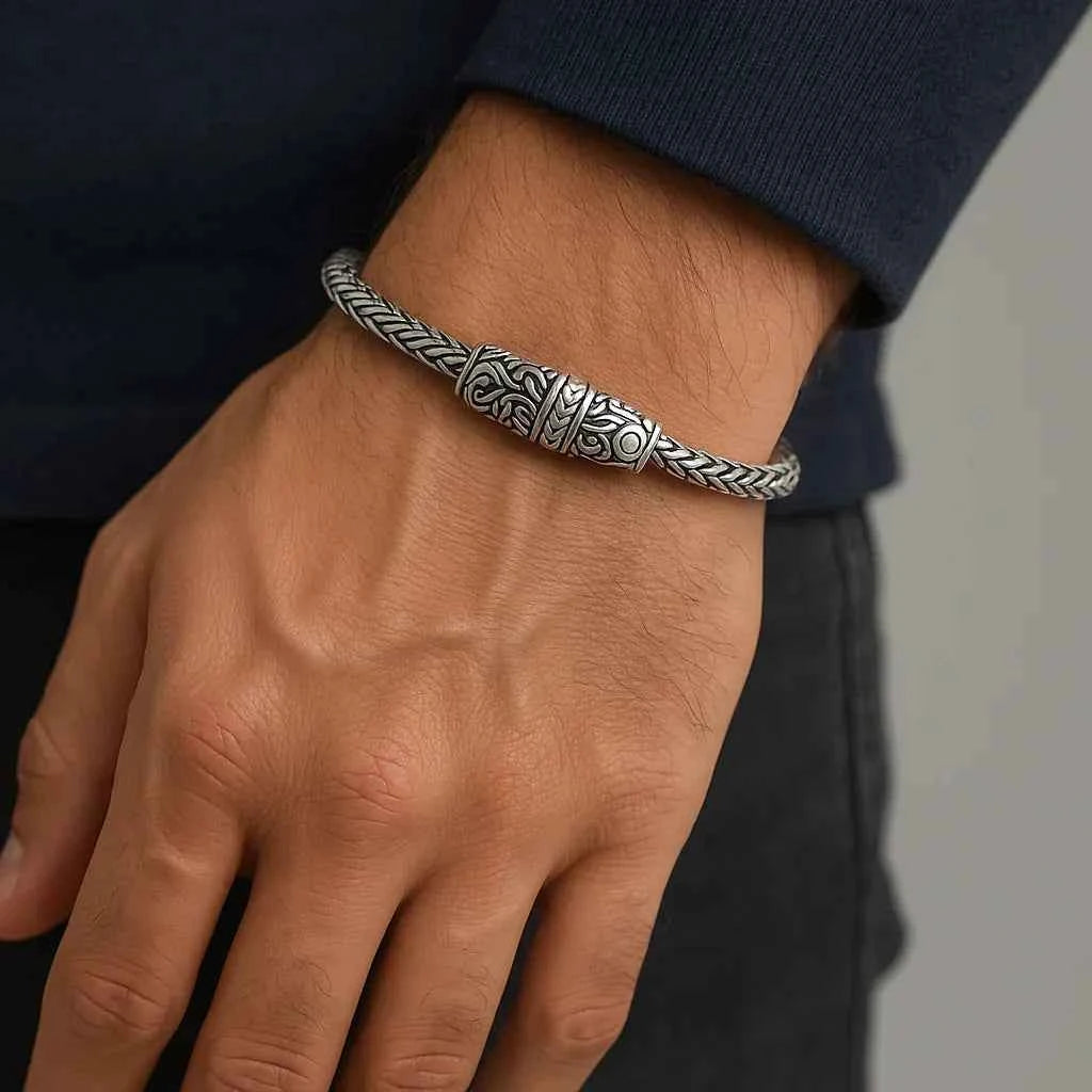 Oxidized antique Pattern Bracelet